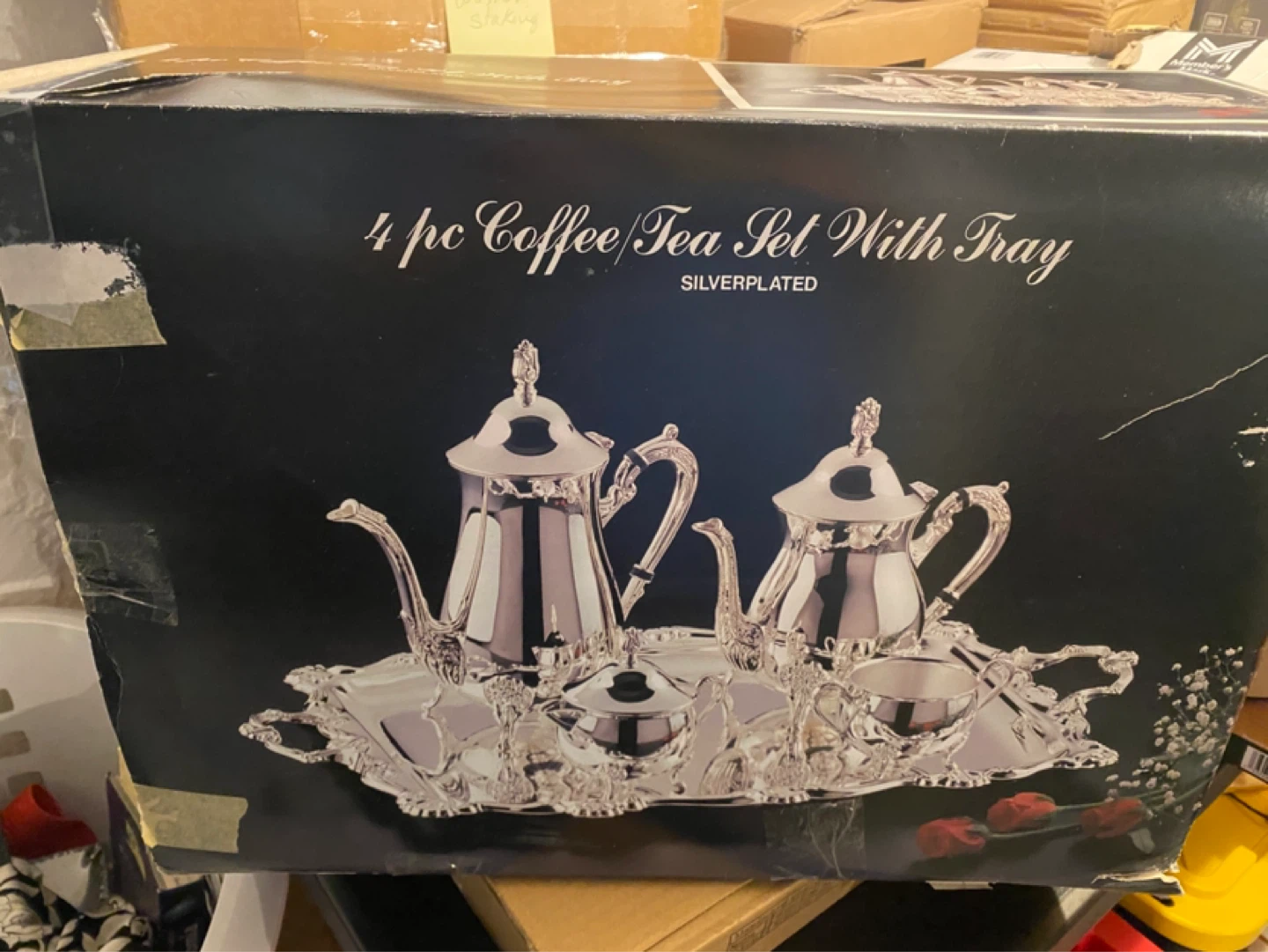 4 pc Silverplated Coffee/Tea Set With Tray