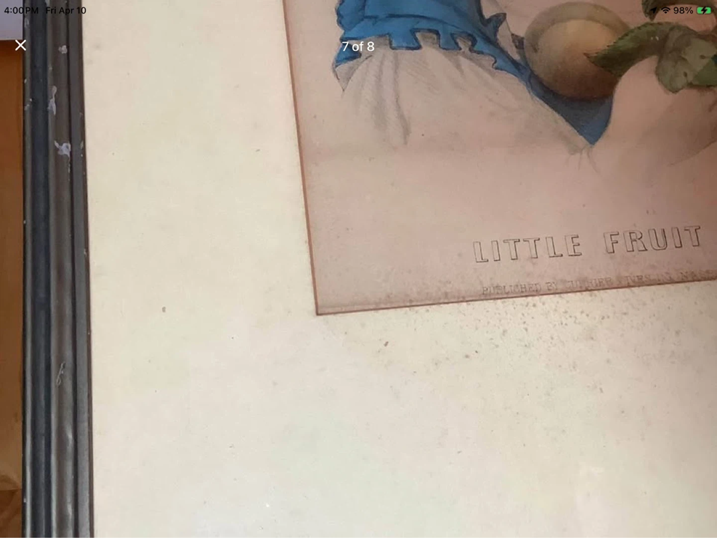 Vintage Currier & Ives Lithograph Print “Little Fruit Girl” 🐞 - photo 5