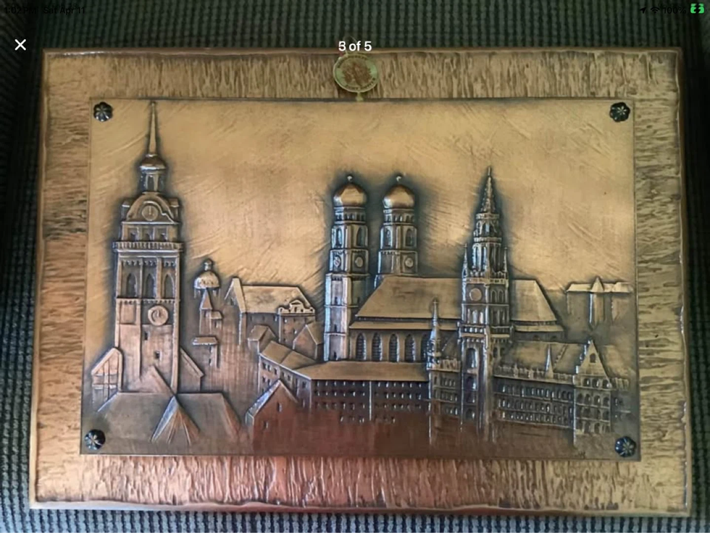 Vtg “Handarbeit” Hand Hammered Embossed Copper Wall Art 🐞 - photo 3