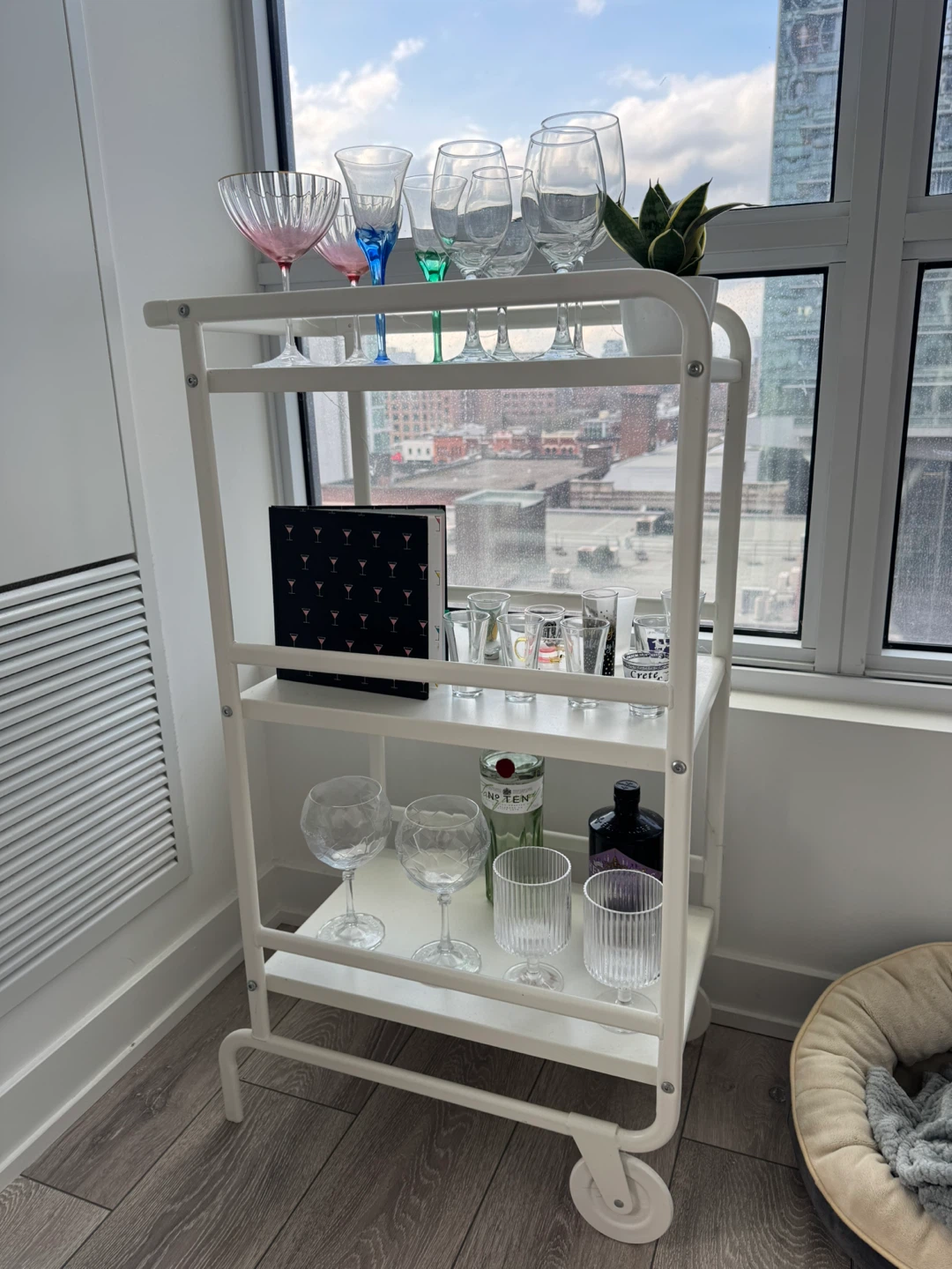 White Bar Cart