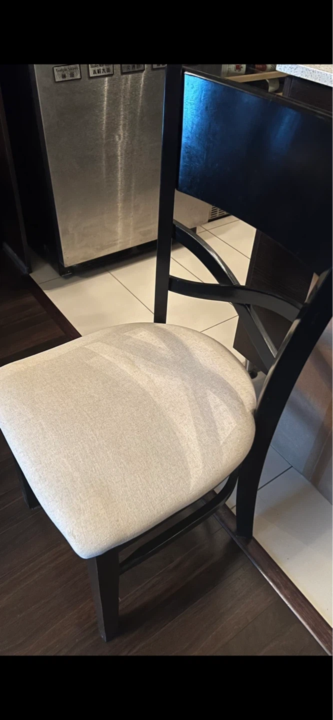Set of 4 black wood dining chairs