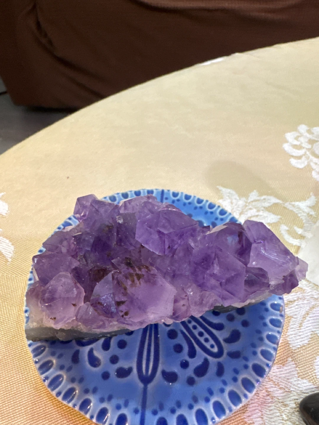 3set of Amethyst Geode Crystal Cluster with Metal Figurine - photo 2