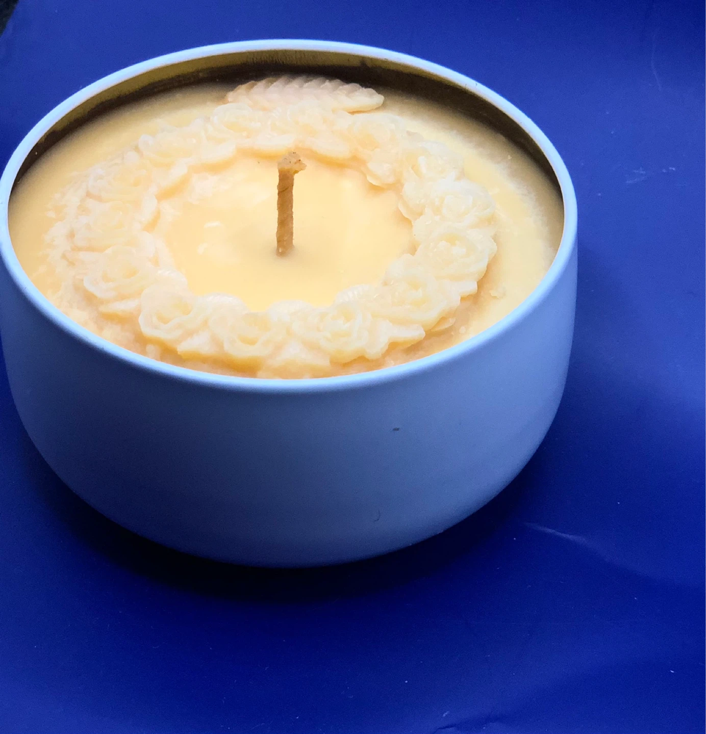 Candle with Rose Embellishment