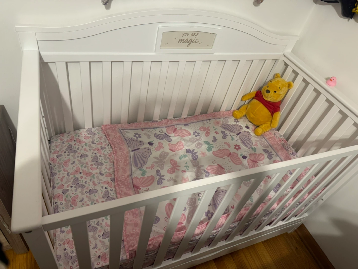 White Crib with Butterfly Bedding - photo 2