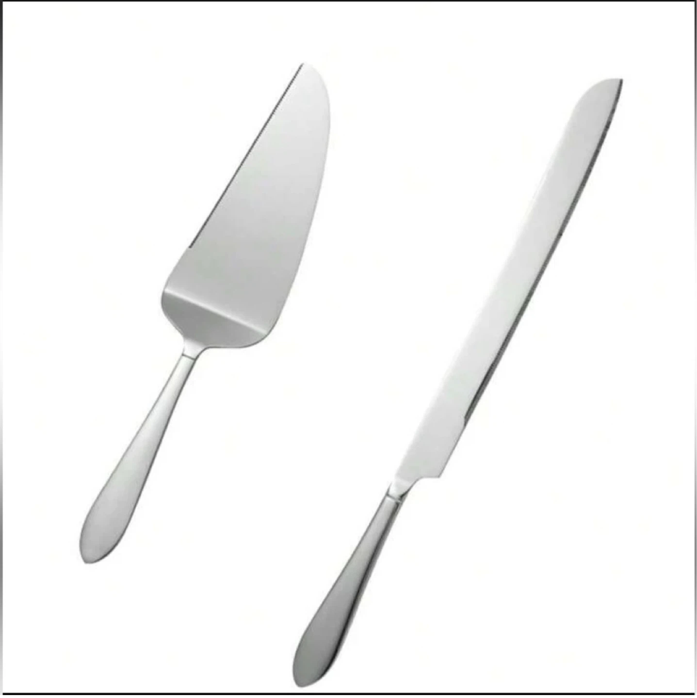 Stainless Steel Cake Server and Knife Set