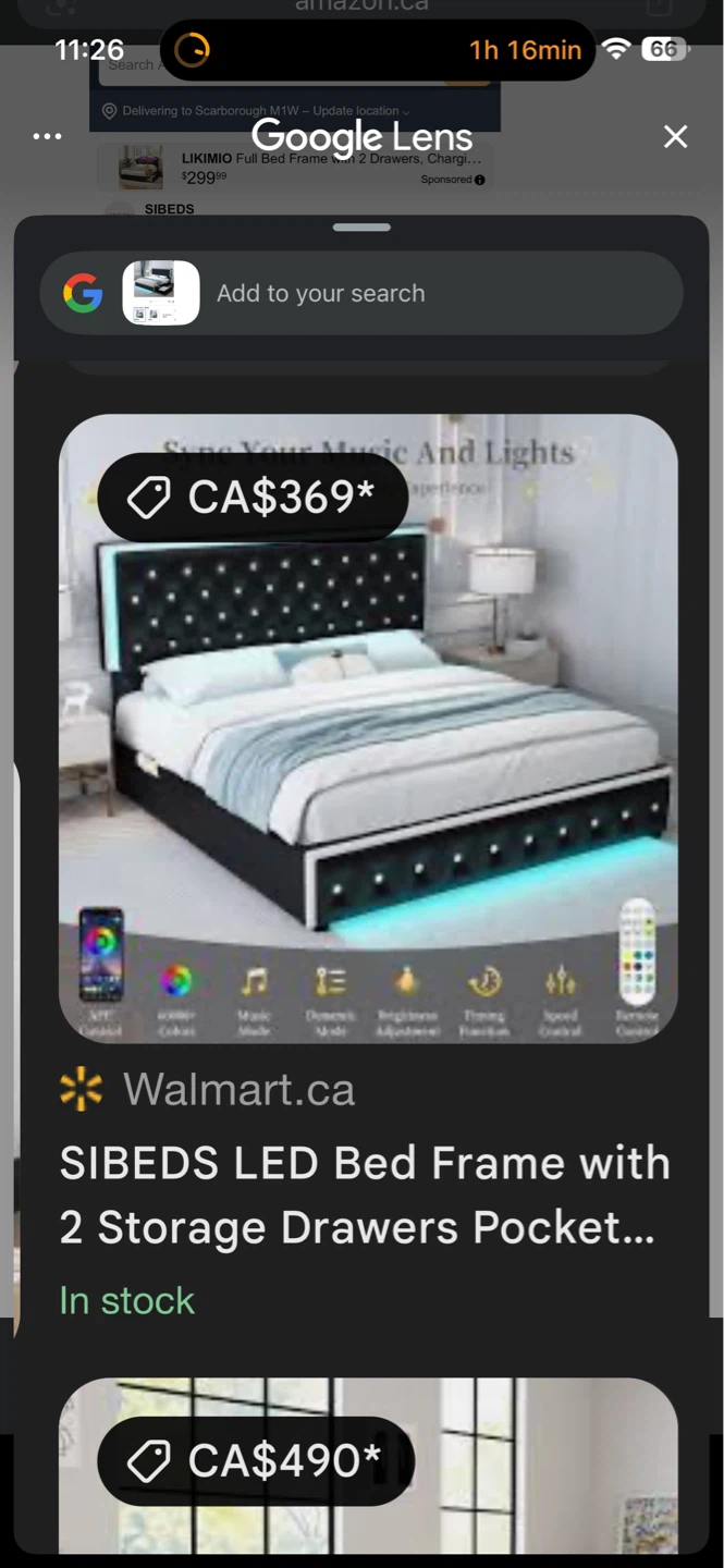SIBEDS Black Queen LED Bed Frame with Storage - photo 3