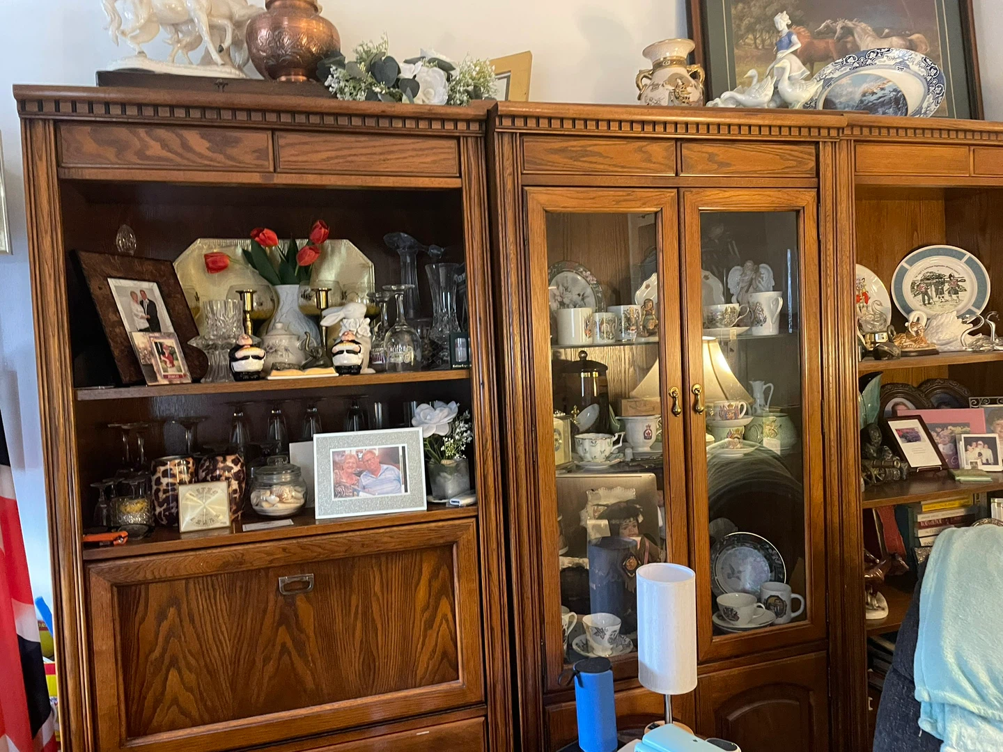 Wooden Display Cabinet with Glass Doors