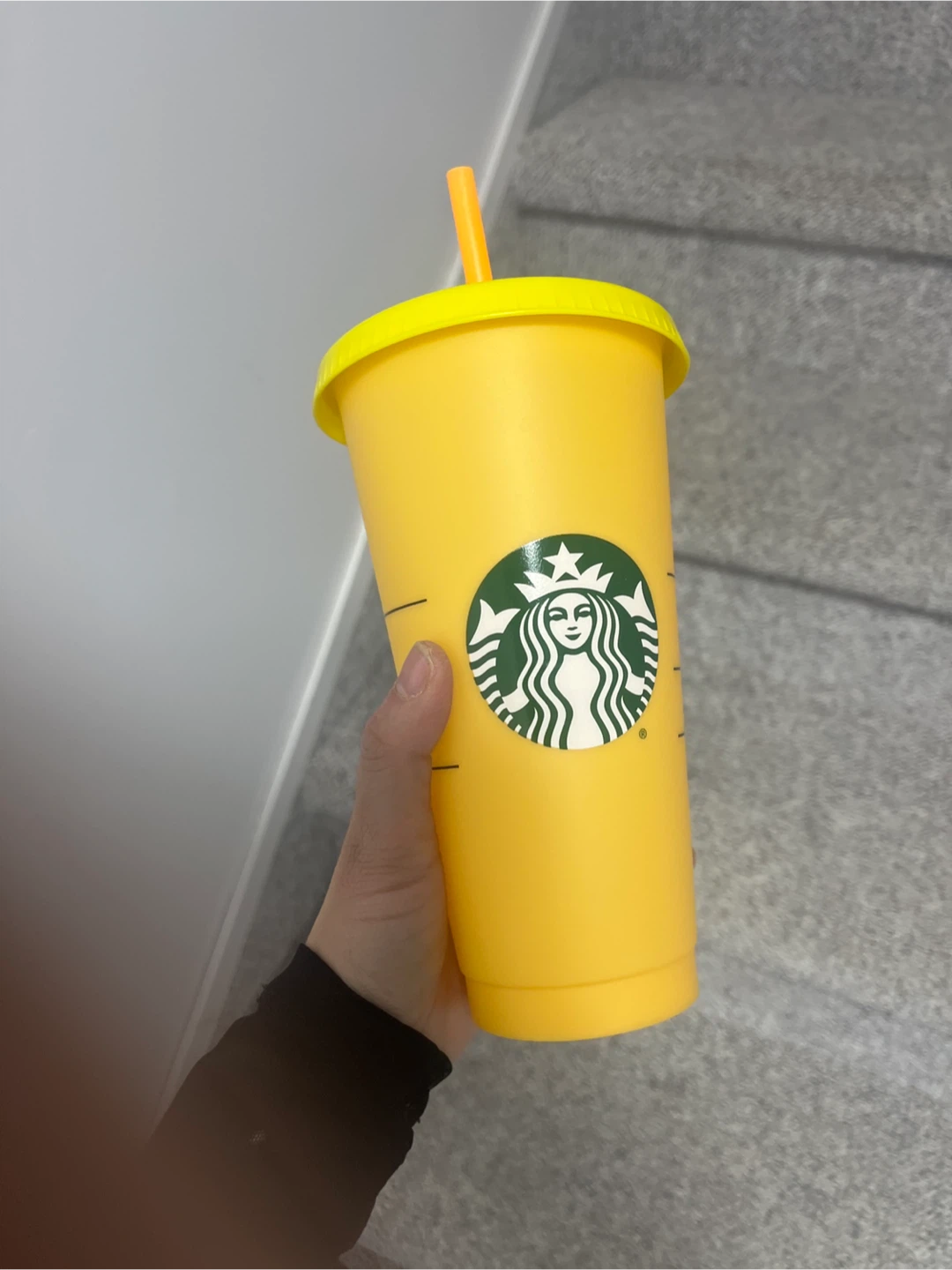 Starbucks Yellow Tumbler with Straw