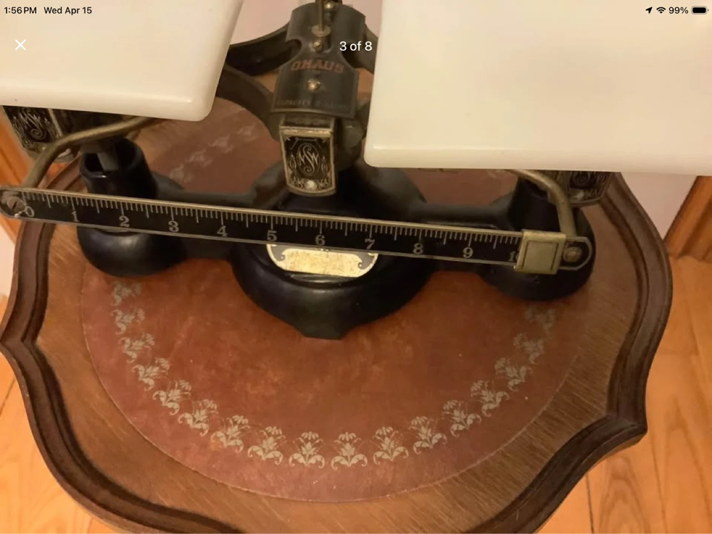 Any/Vt OHAUS Double Beam Balance Scale Cast Iron/Milk Glass 🐞 - photo 3