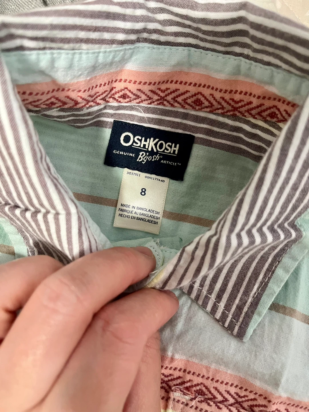 OshKosh B'gosh Boys' Striped Button-Up Shirt Size 8 - photo 2