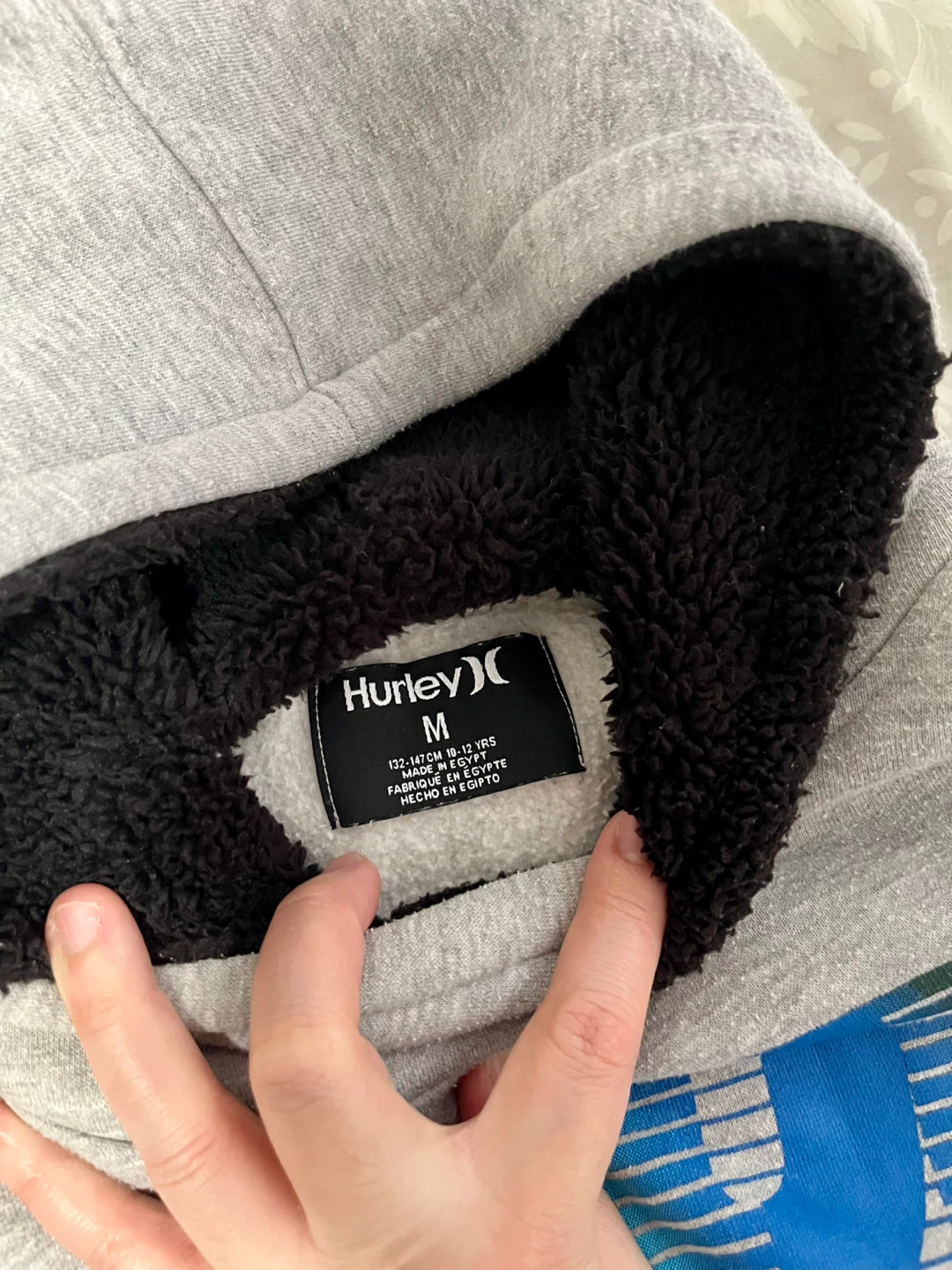 Hurley Grey Sherpa Lined Hoodie Size M - photo 2
