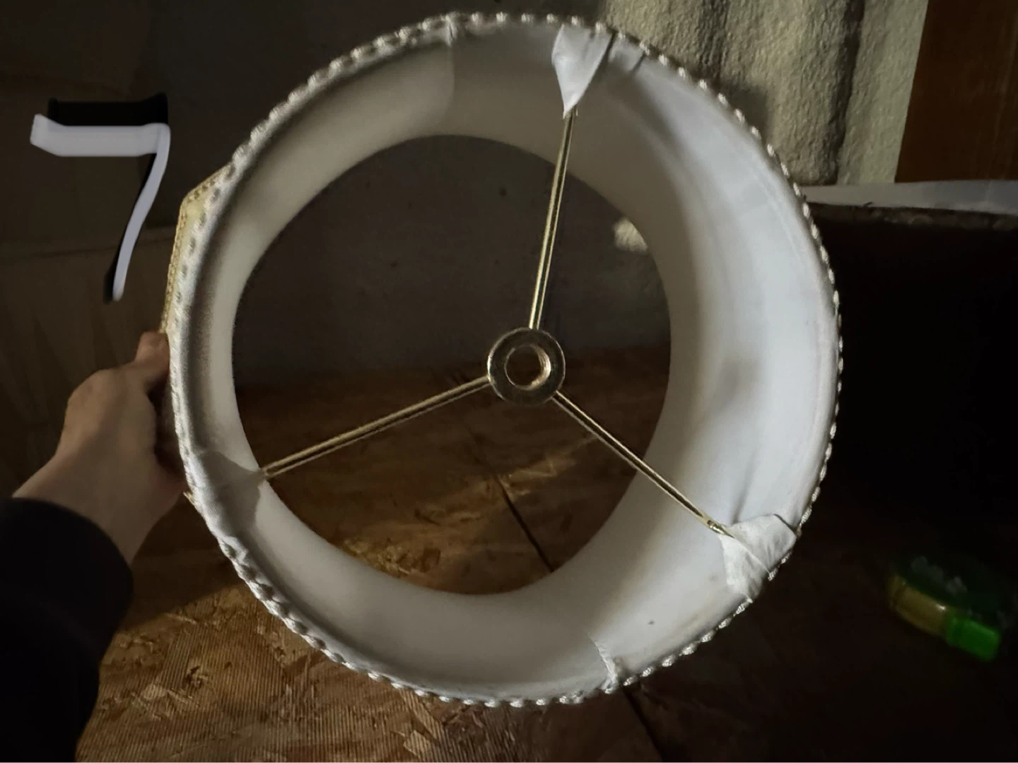 Vintage Cream Lampshade with Fringe - photo 4