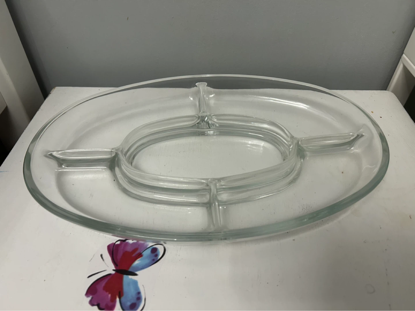 Glass Divided Serving Platter