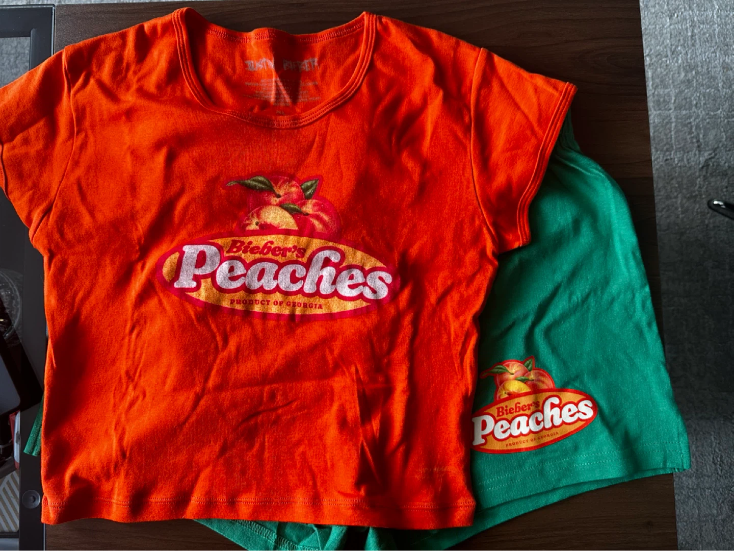 Justin Bieber's Peaches Crop Top & Shorts Set