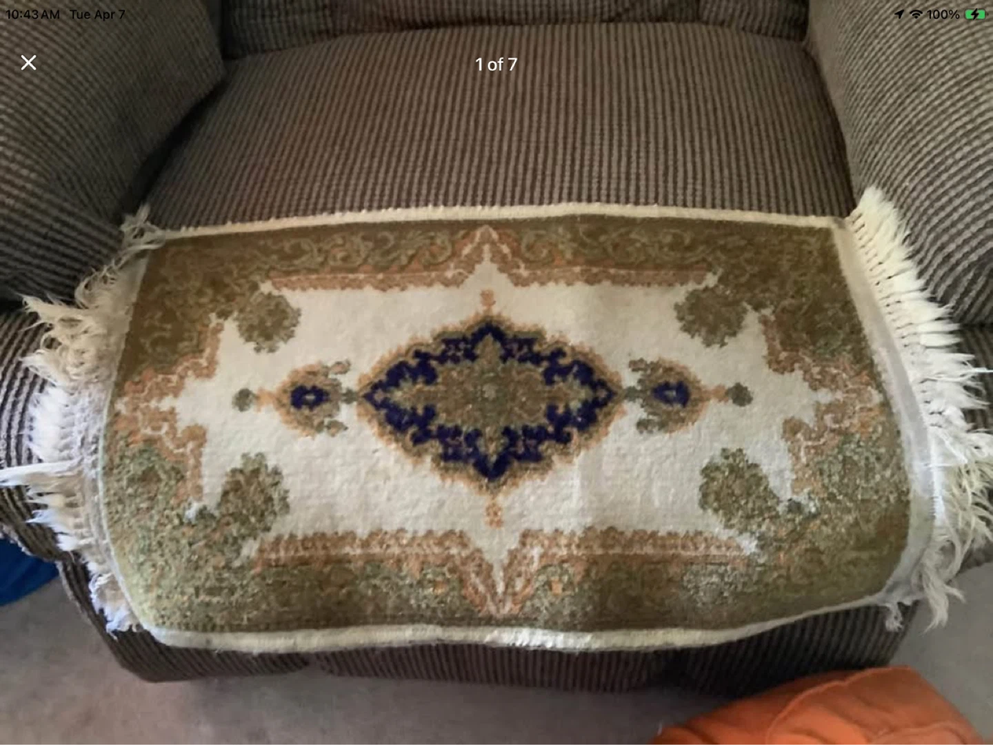 Lovely Patterned Fringed Prayer Rug 🐞
