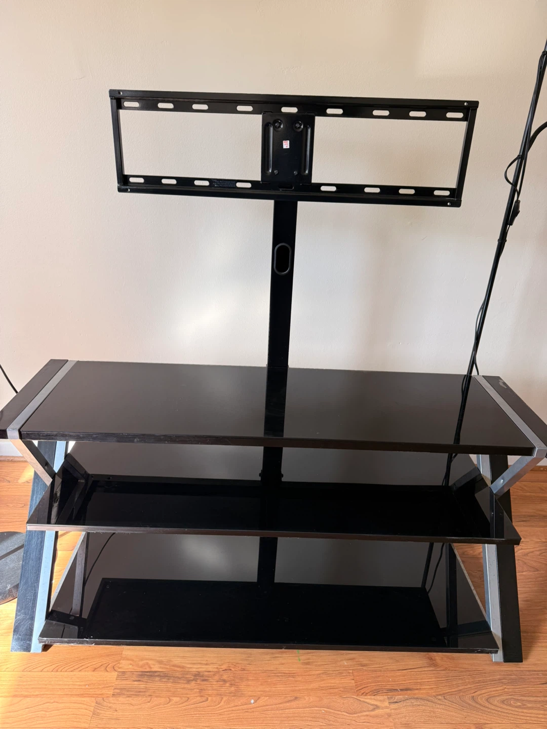 Black Glass TV Stand with Mount