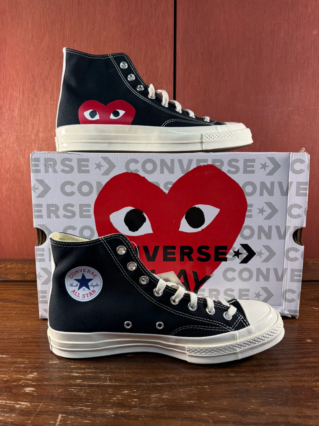 Converse x CDG PLAY Chuck 70 High Black Men’s Sz 10/Women’s 12 - photo 2