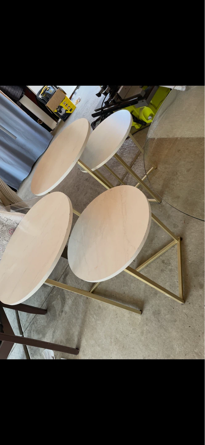 Round Nesting Coffee Tables with Marble Tops