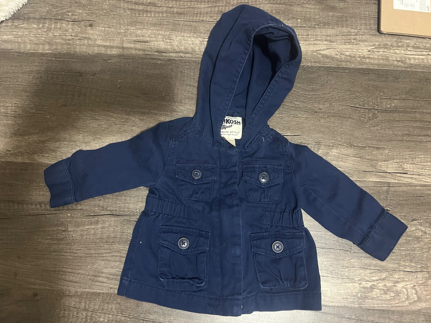 OshKosh B'gosh Navy Blue Hooded Jacket - 6 Months
