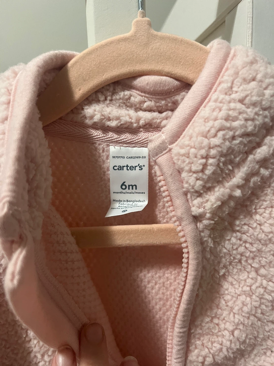 Carter's Pink Fleece Bunting Suit - 6 Months - photo 2