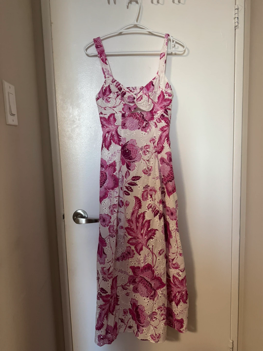 Zara Floral Eyelet Midi Dress - Brand New- Size S
