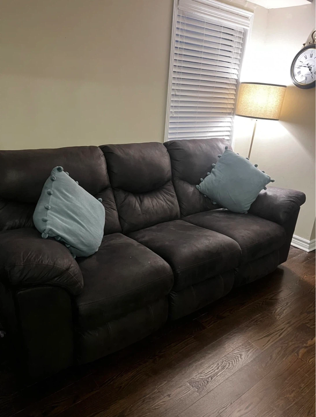 Dark Brown Reclining Sofa & Loveseat with Cup Holders - photo 4