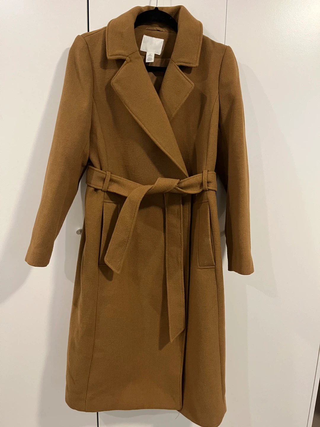 Women’s Dark Beige Belt Coat (H&M) - Size S
