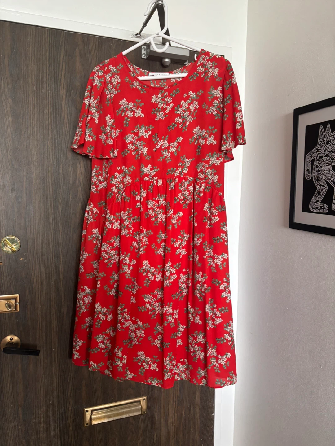 Red Floral Print Dress