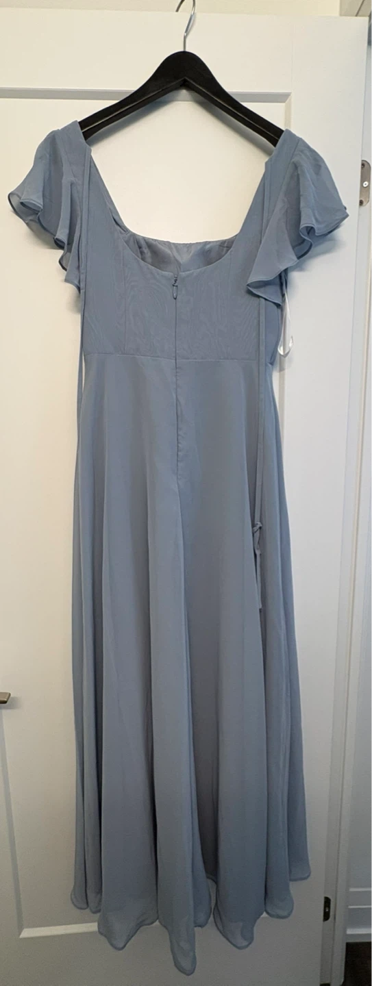 Azazie Bondi Dusty Blue Chiffon Dress - photo 4
