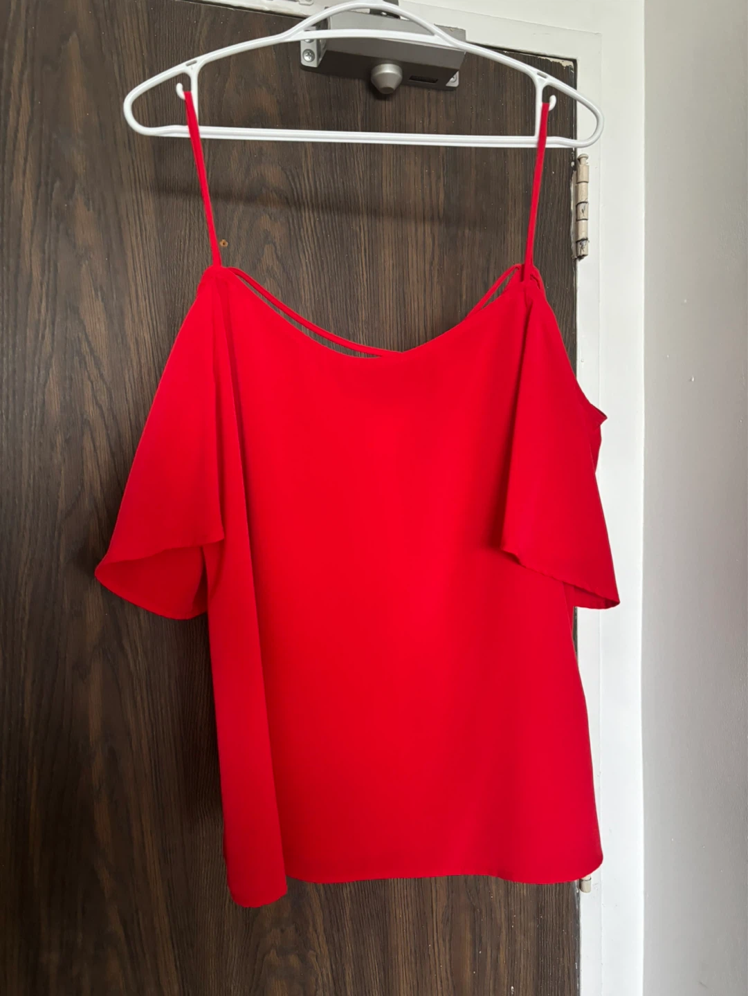 Red Cold Shoulder Blouse
