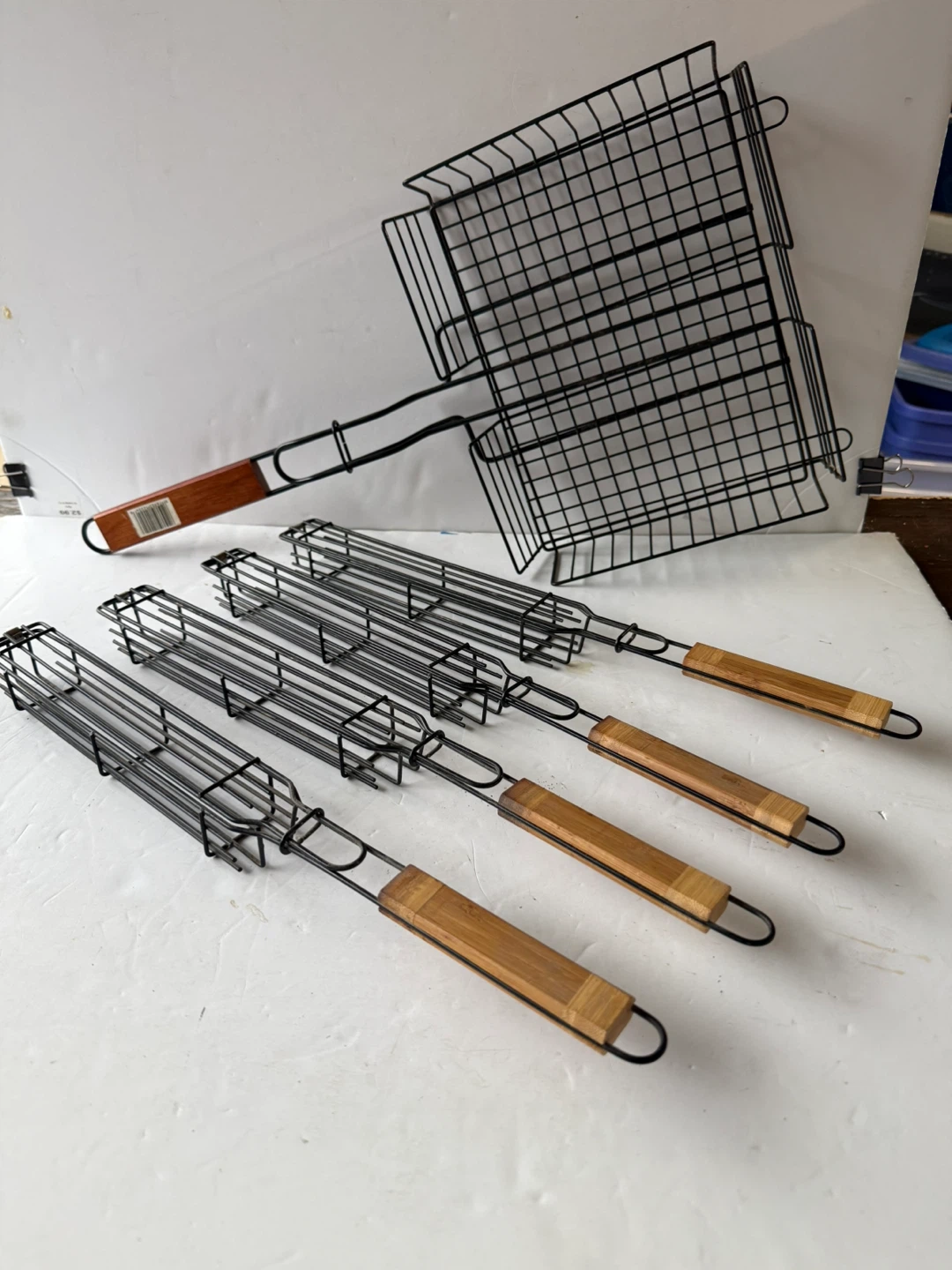 Grill Basket Set with Wooden Handles