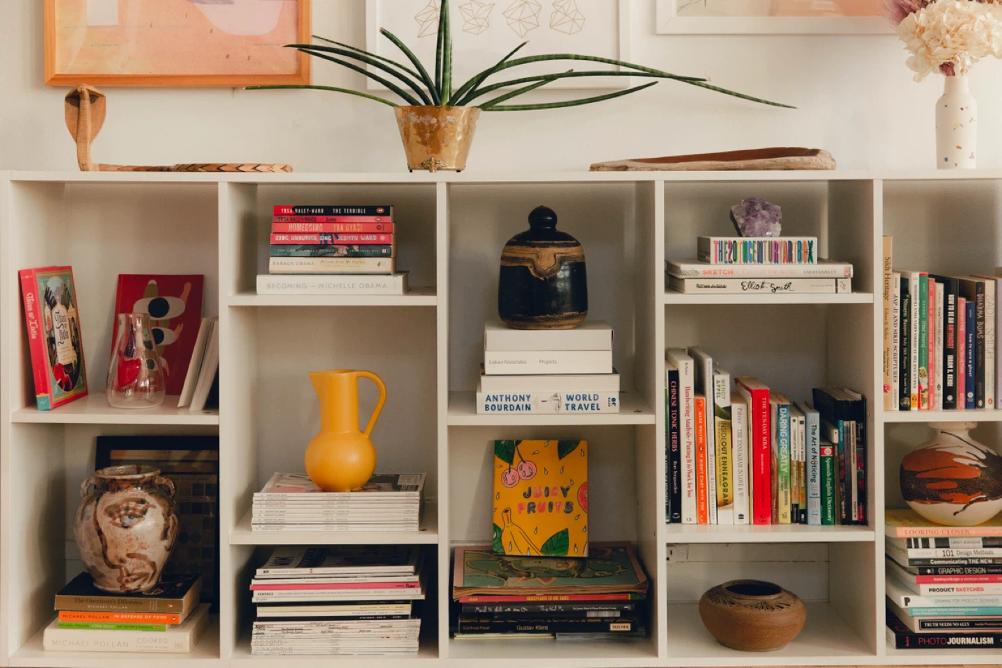 White bookshelf (can be horizontal or vertical)