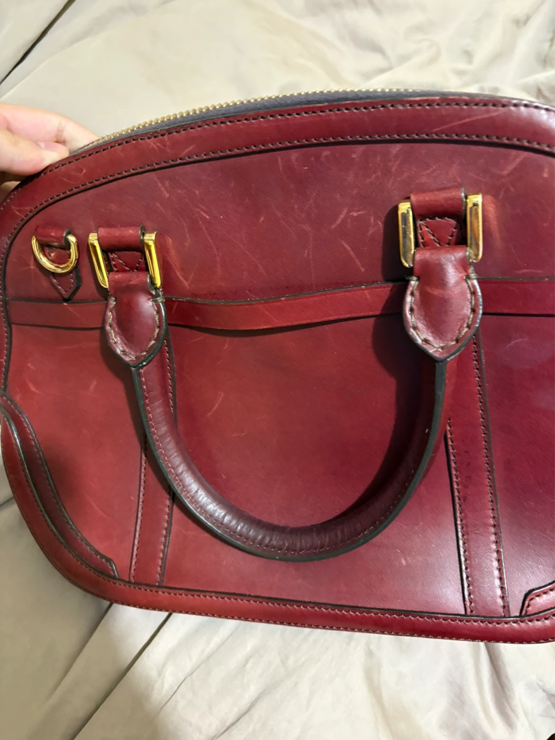 Burberry Red Leather Satchel Handbag - photo 3