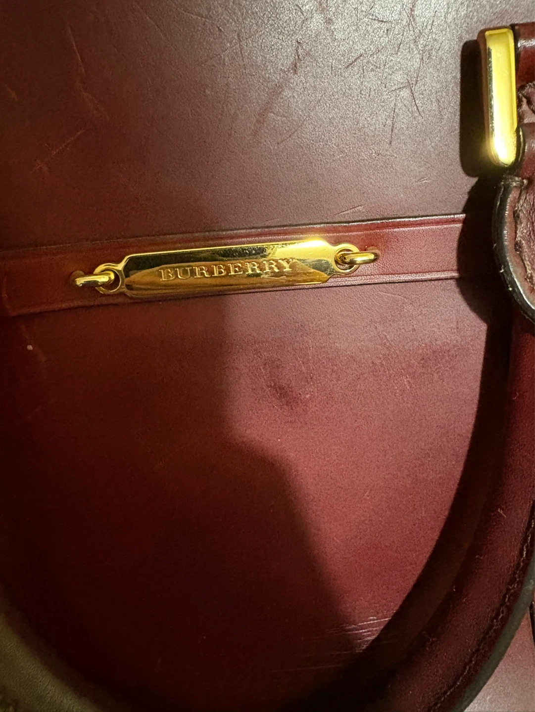 Burberry Red Leather Satchel Handbag