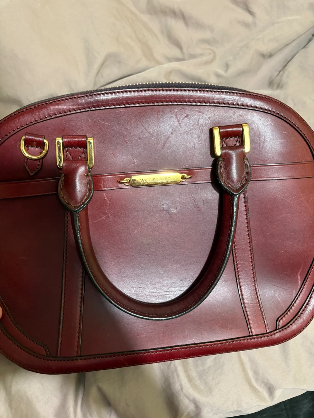 Burberry Red Leather Satchel Handbag - photo 2