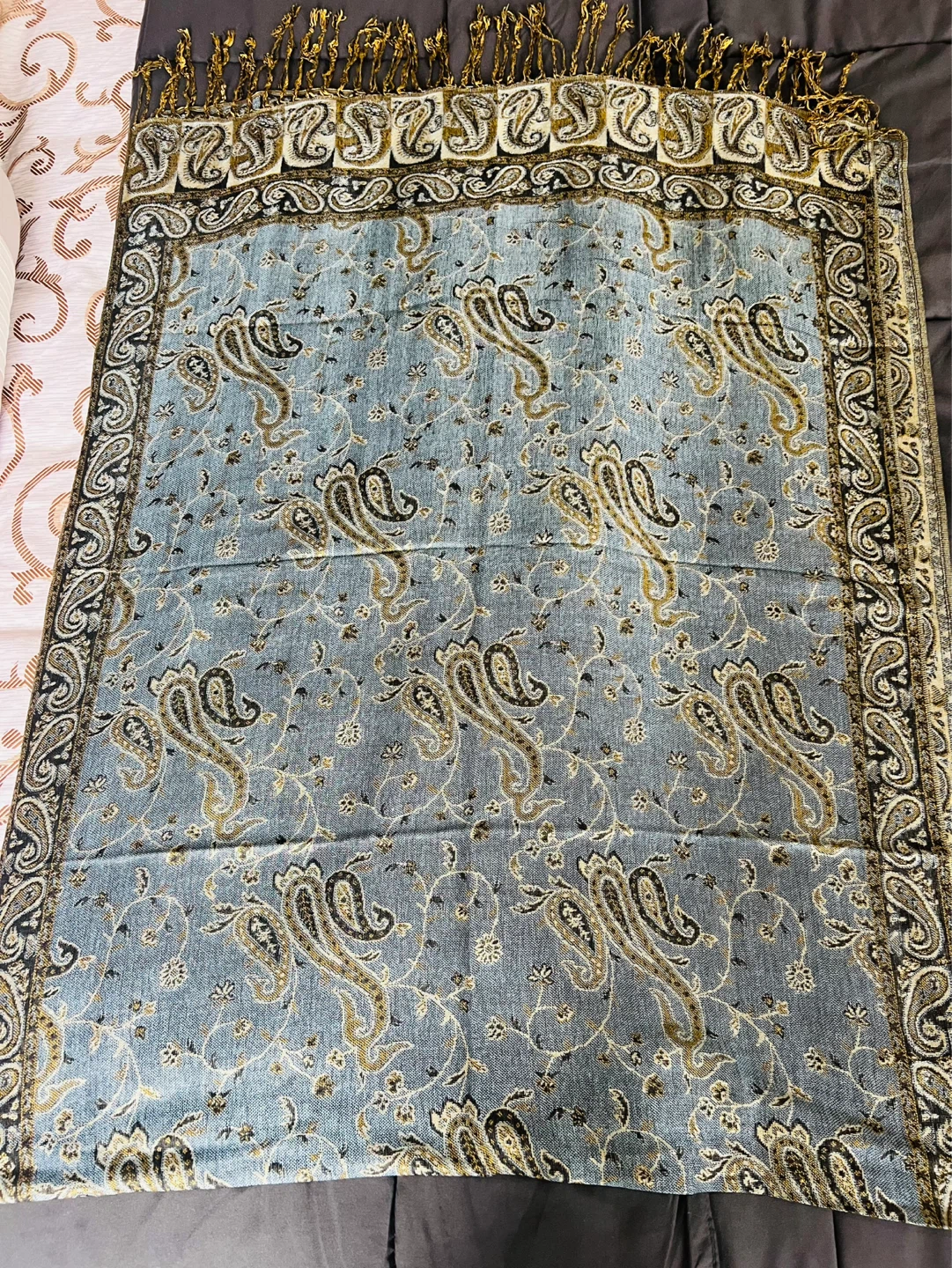 Paisley Pattern Scarf with Tassels