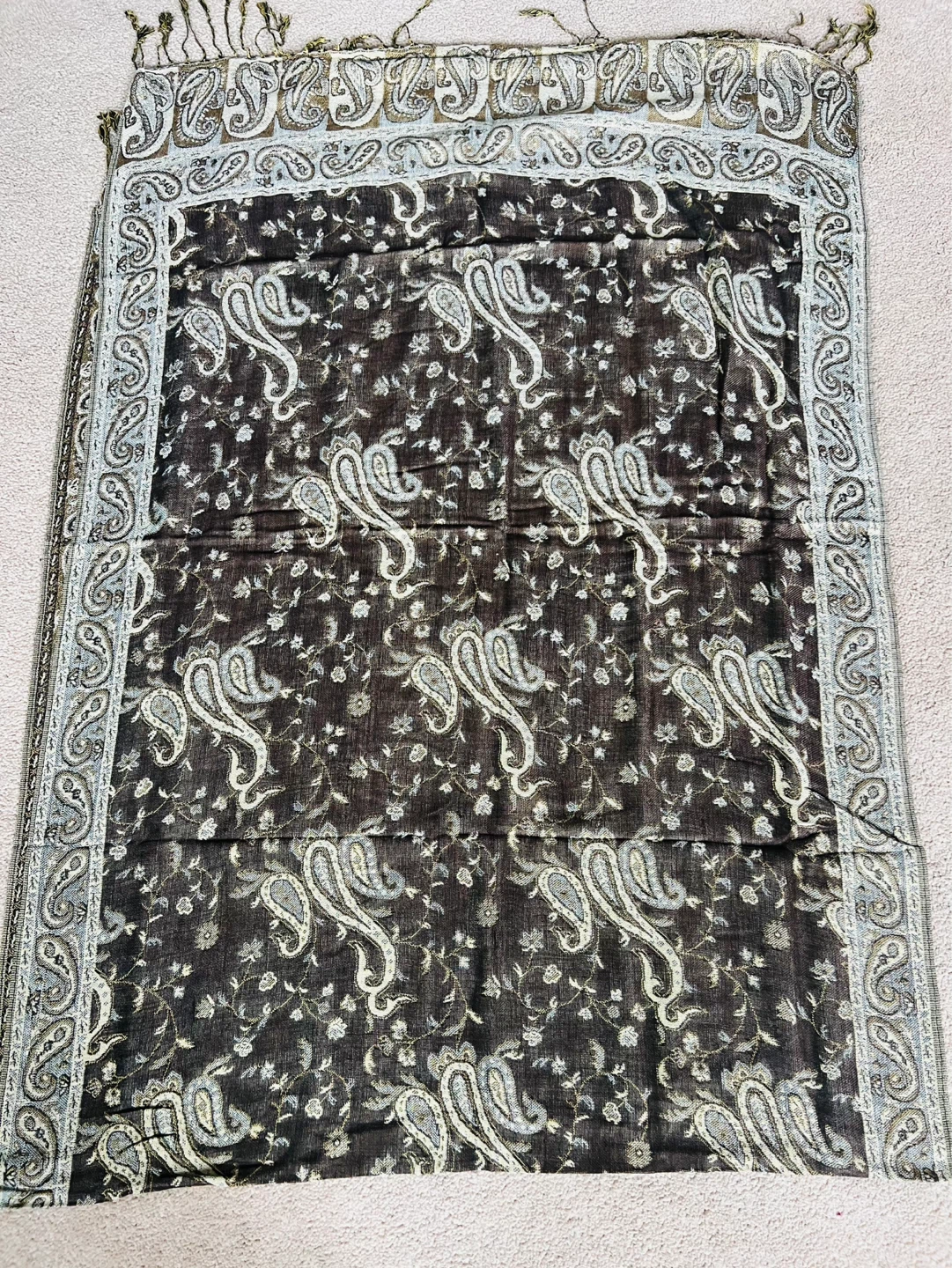 Paisley Pattern Scarf with Tassels - photo 2