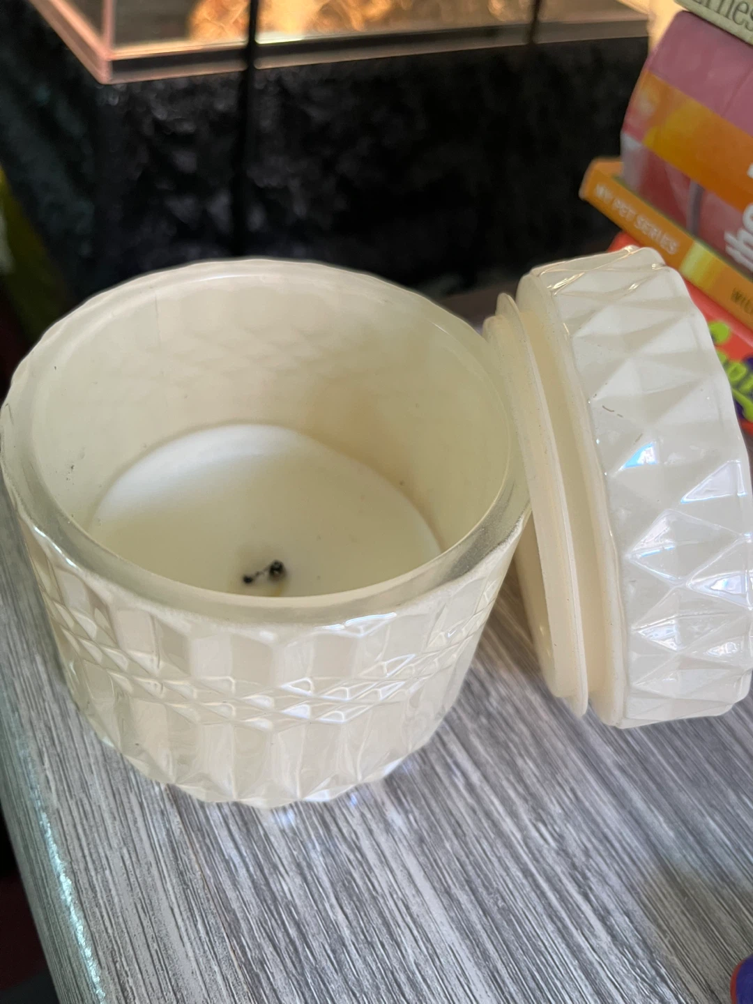 Decorative Frosted Glass Jar Candle 🌱 Holder