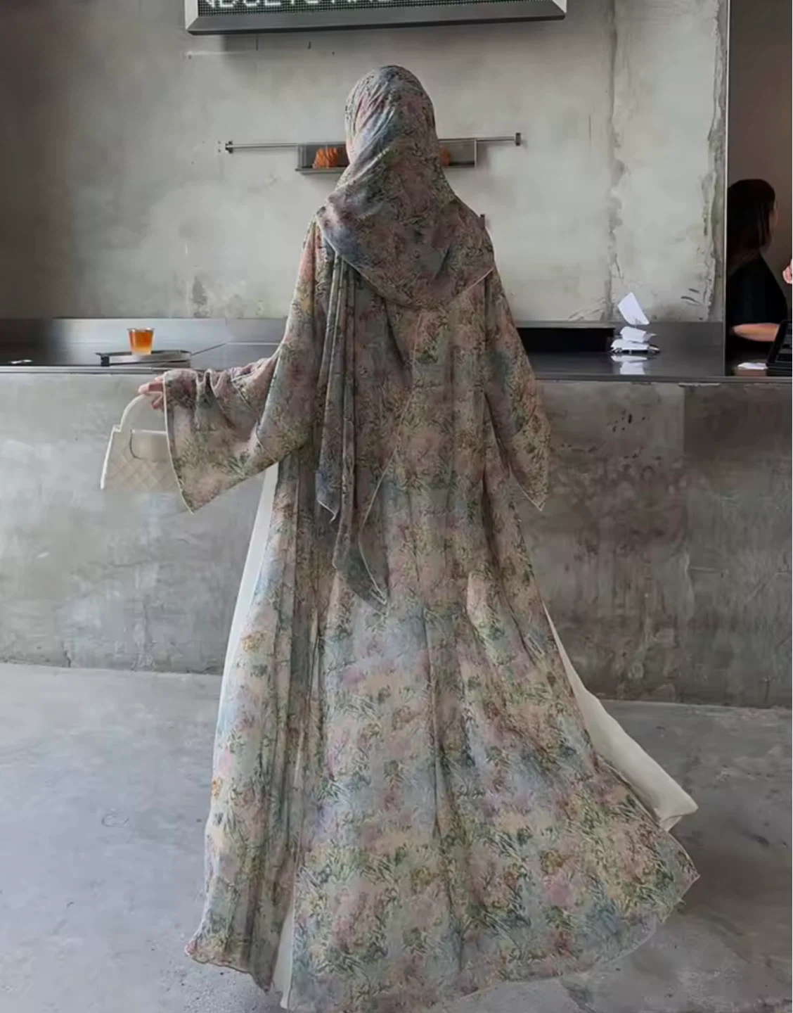 Floral Print Open Abaya Kimono - photo 3