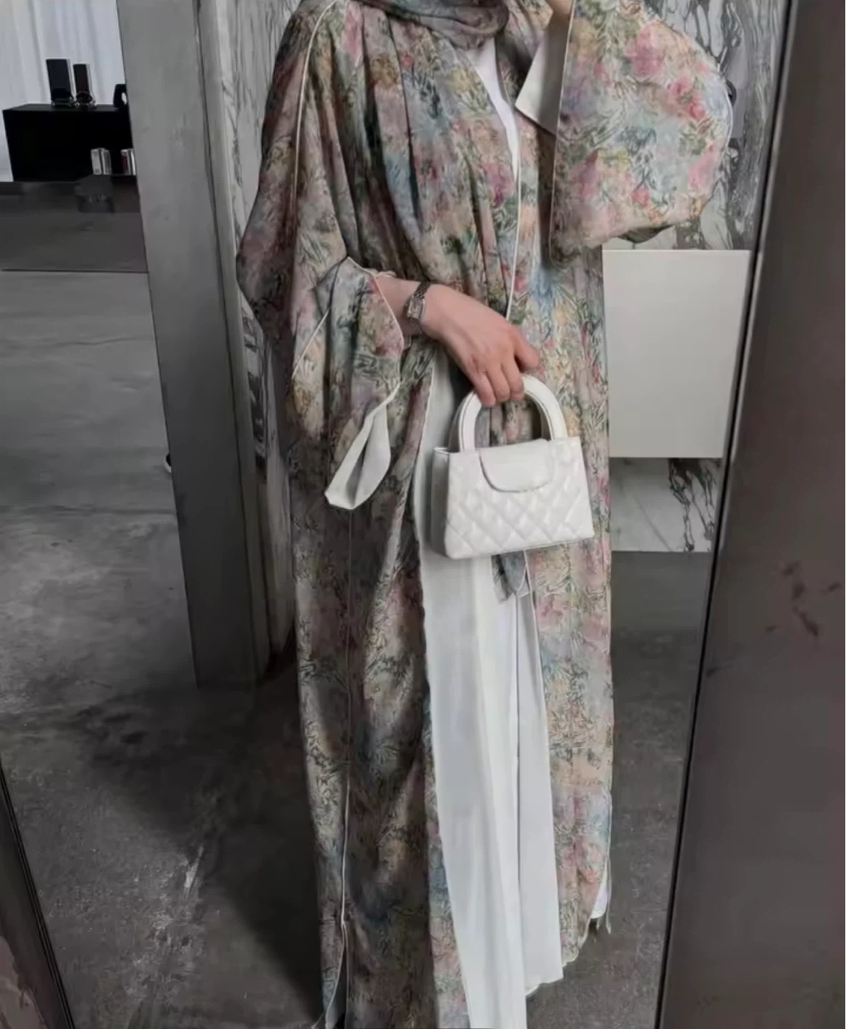 Floral Print Open Abaya Kimono - photo 2