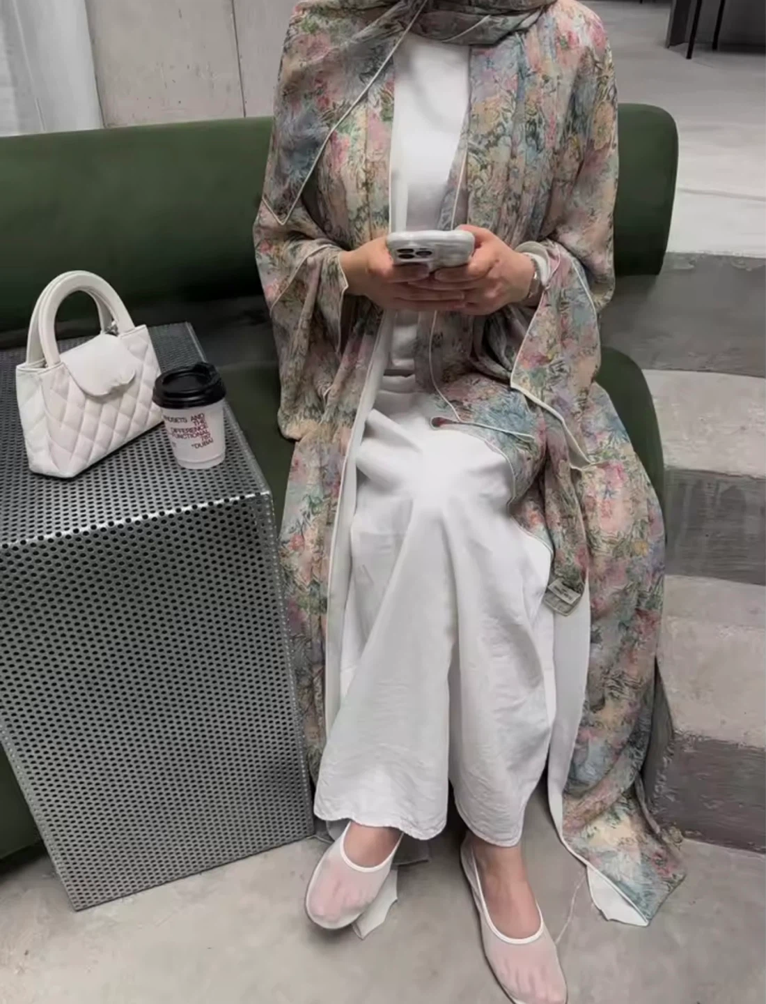 Floral Print Open Abaya Kimono - photo 4