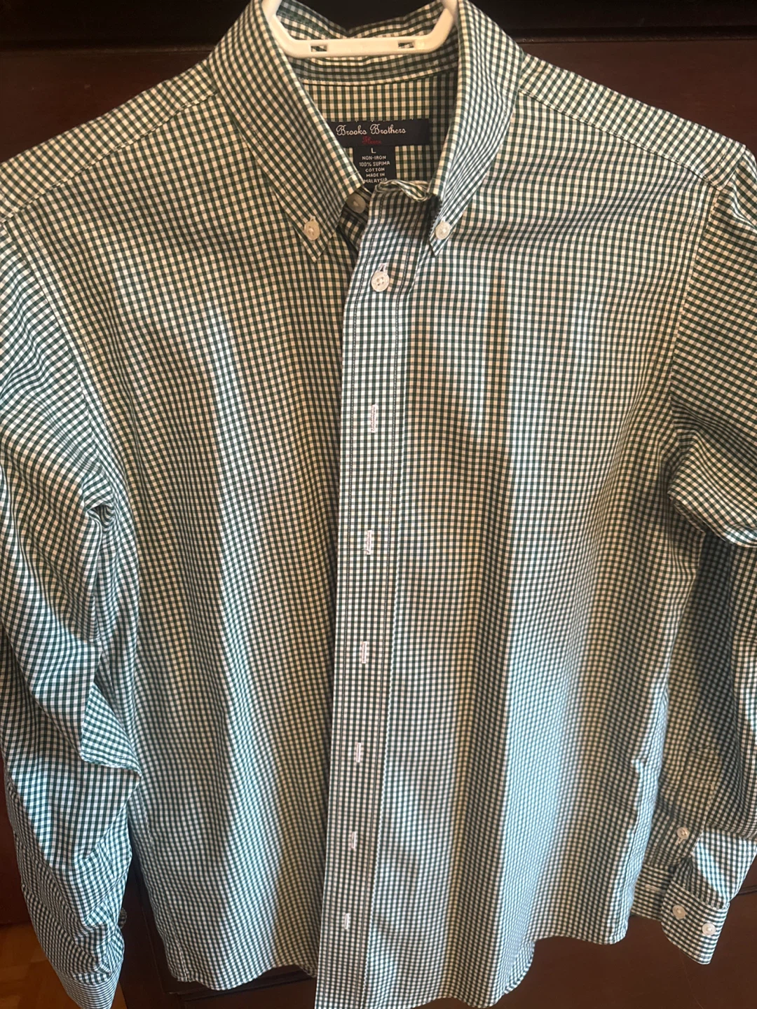 Brooks Brothers Non-Iron Supima Cotton Gingham Shirt - Size L