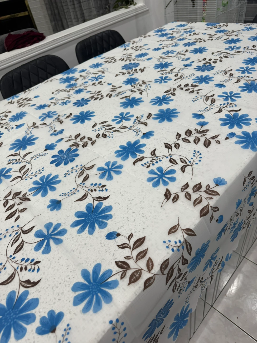 Blue Floral Tablecloth