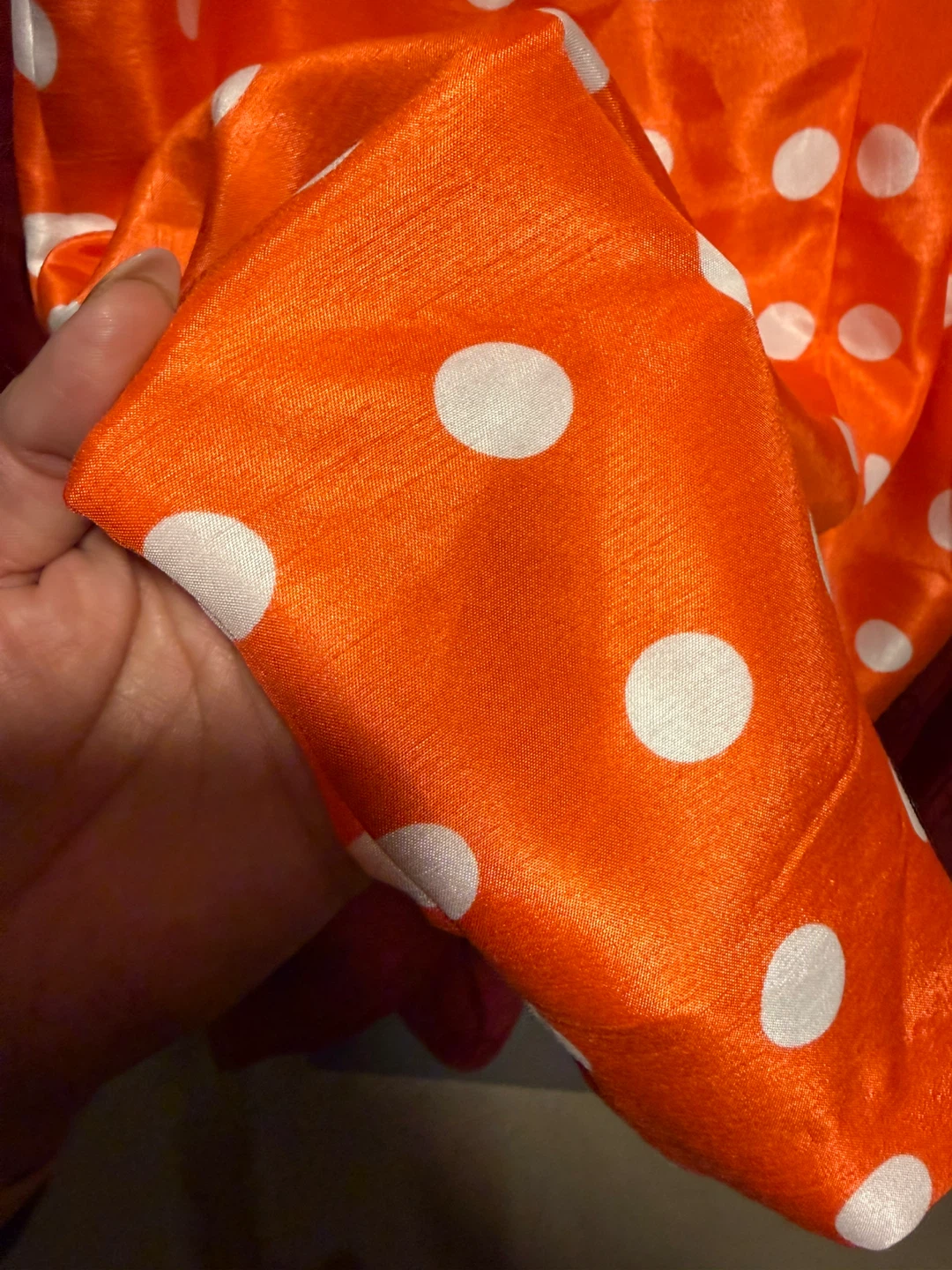 Orange Polka Dot Dress with Belt - photo 3