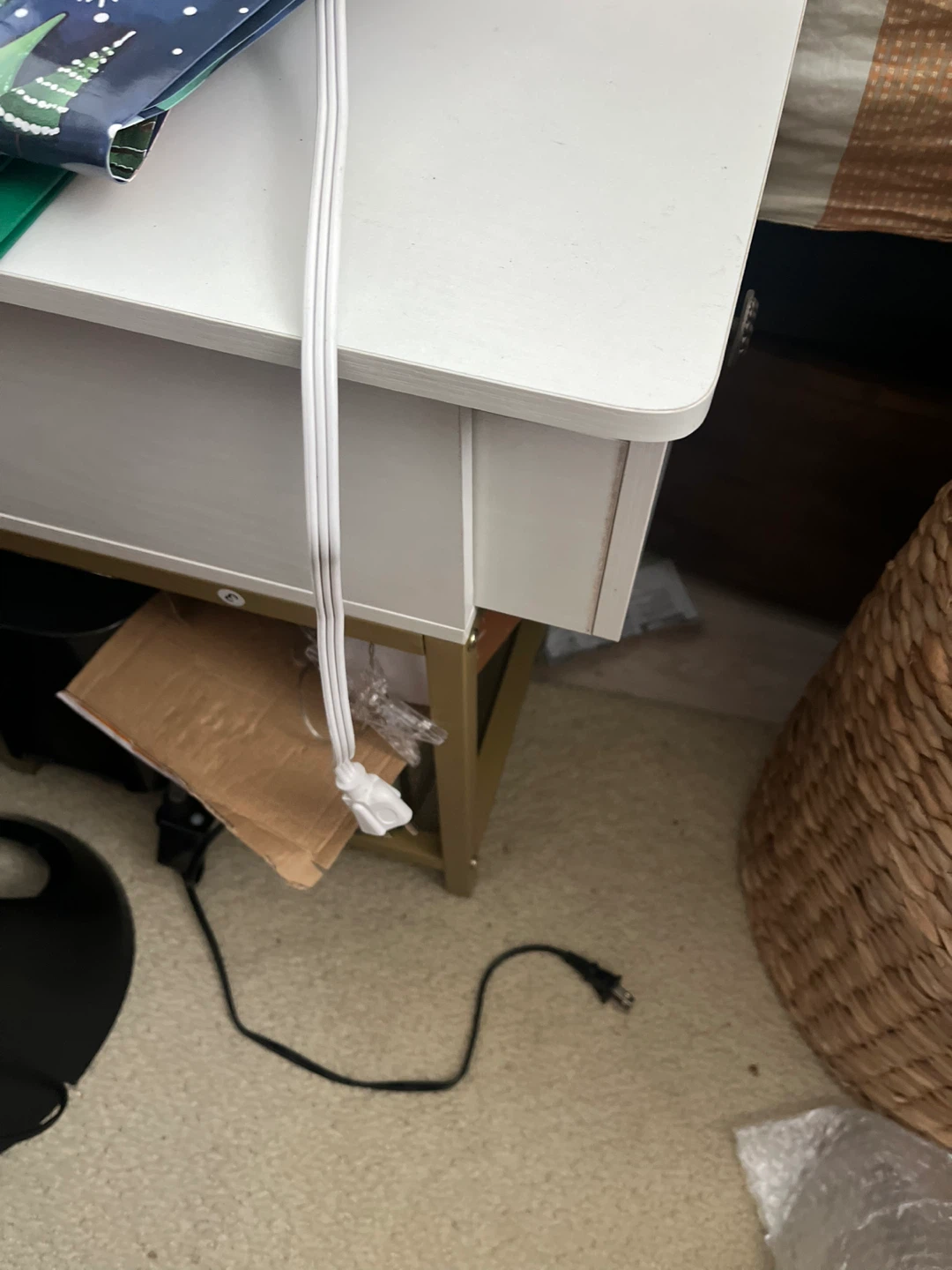 White End Table with Built-in Power Outlet and USB Ports - photo 3
