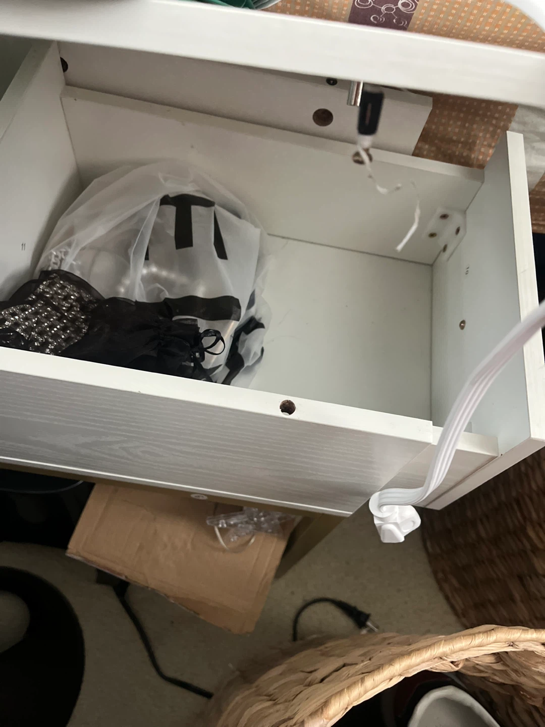 White End Table with Built-in Power Outlet and USB Ports - photo 4