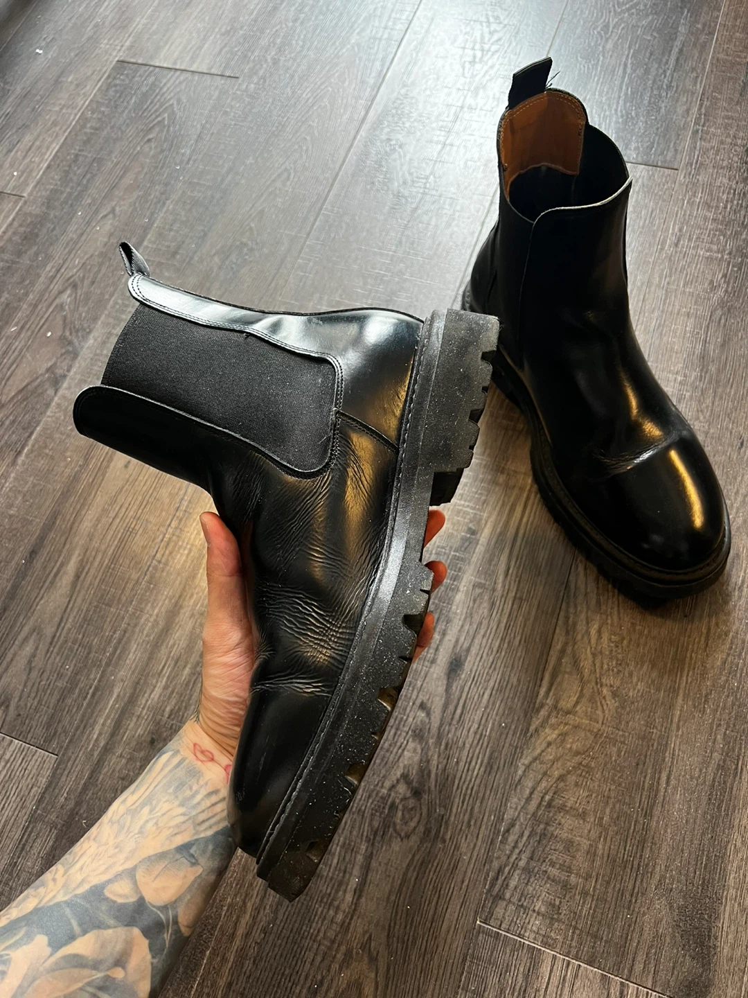 H&M black leather Chelsea boots - size 44 - photo 4