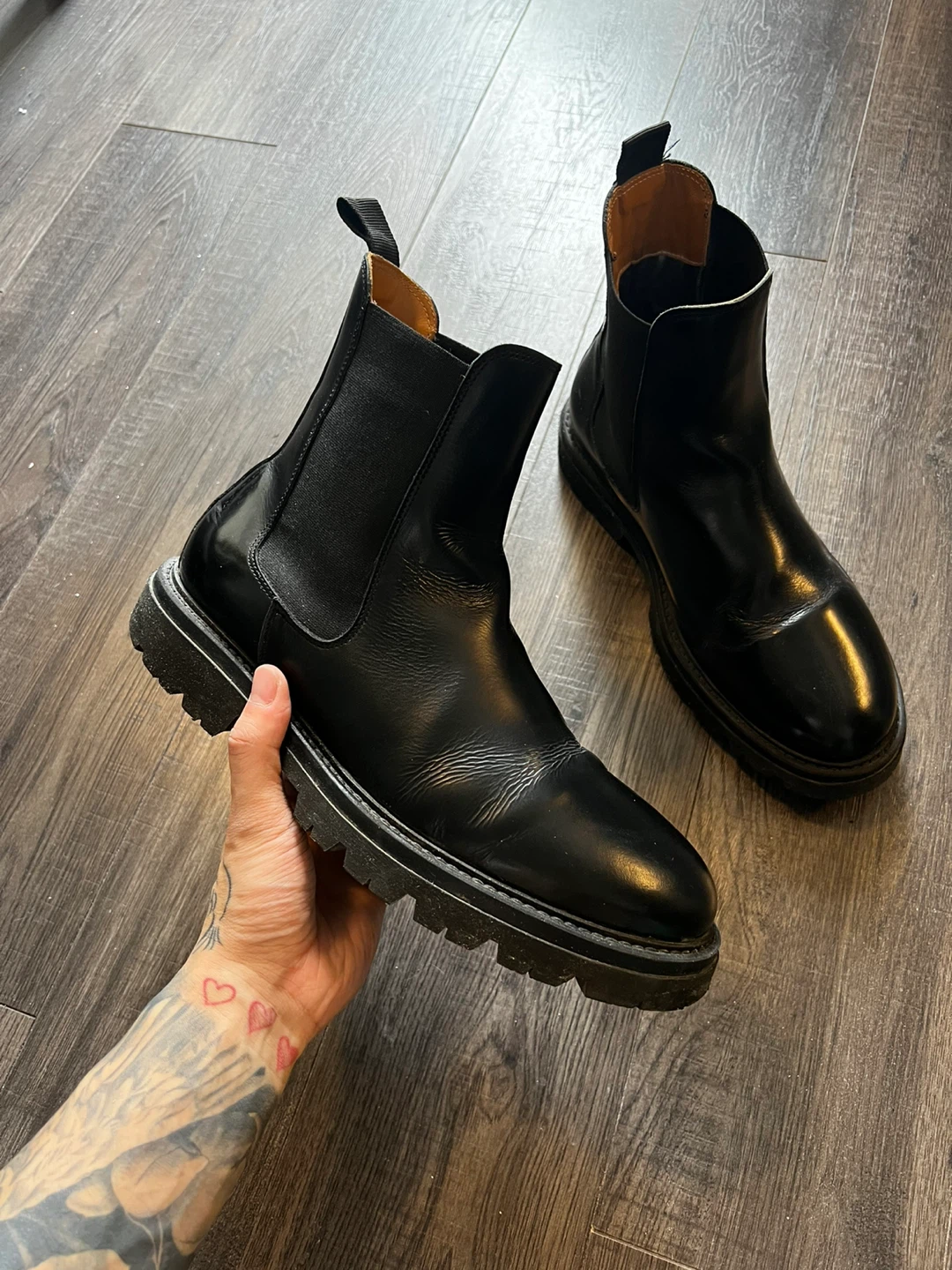 H&M black leather Chelsea boots - size 44