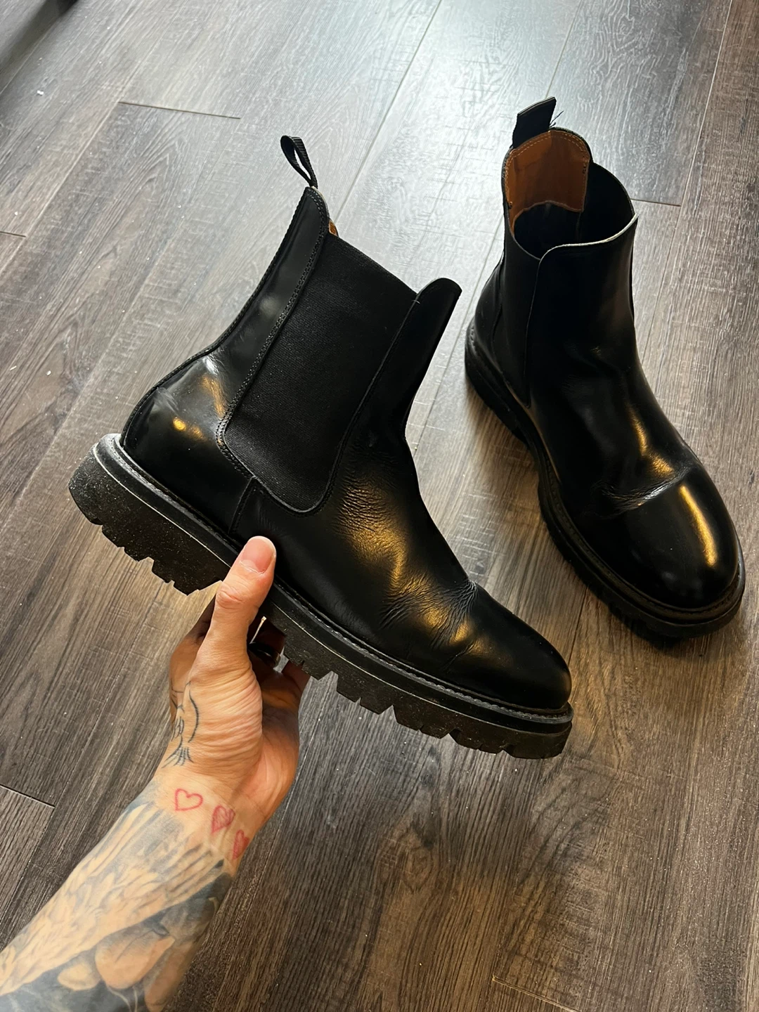 H&M black leather Chelsea boots - size 44 - photo 2