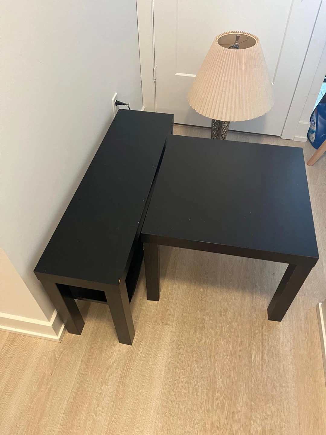 White Side Table with Drawer